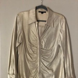 Lafayette 148 New York leather blouse